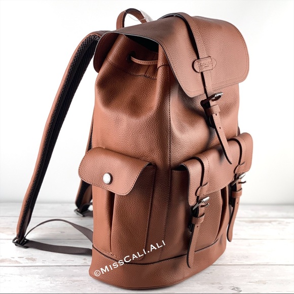 NWT COACH Hudson Backpack Leather Men’s Bag - Antique Nickel Saddle - Picture 7 of 16